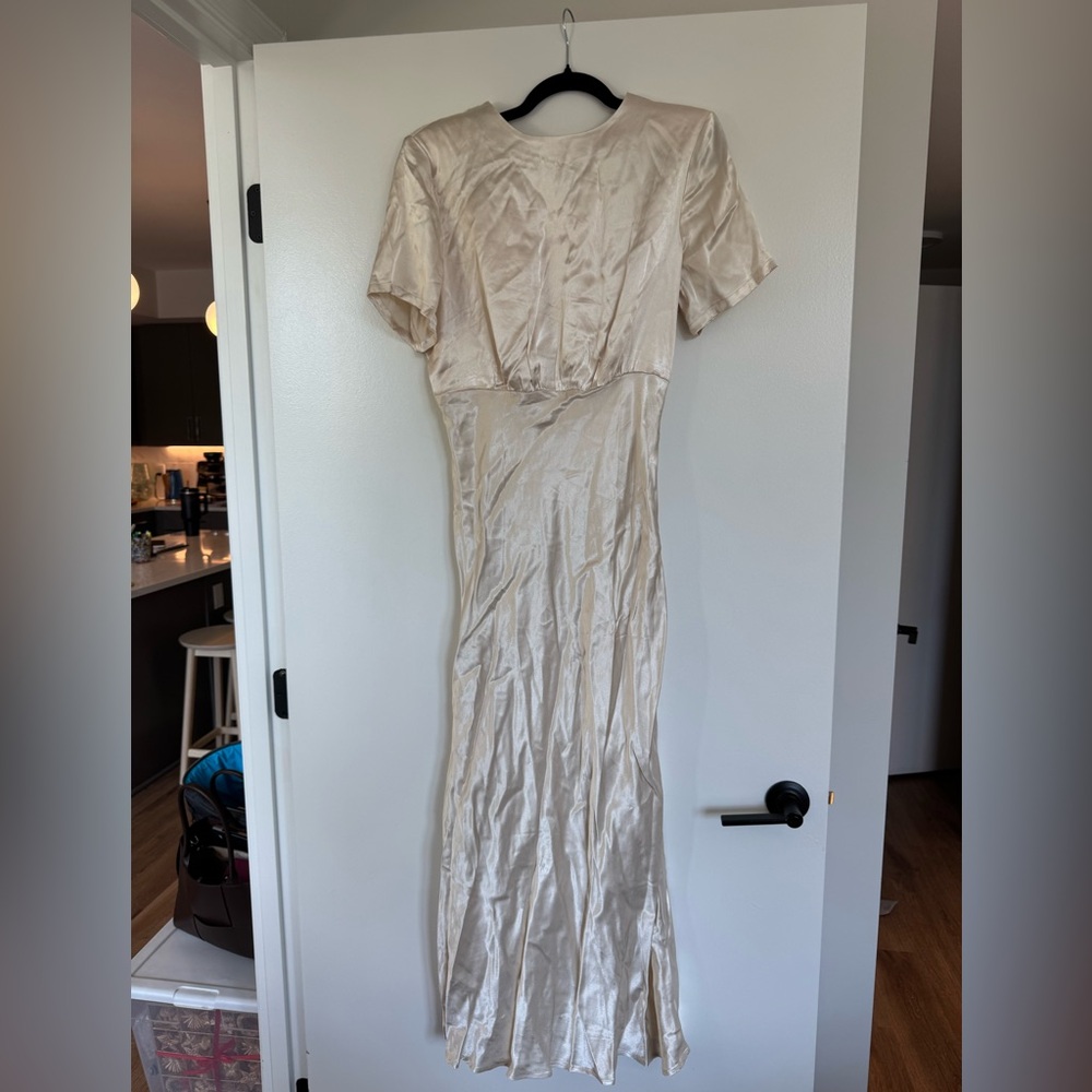 DISSH Cream Satin Maxi Dress - Picture 5 of 8